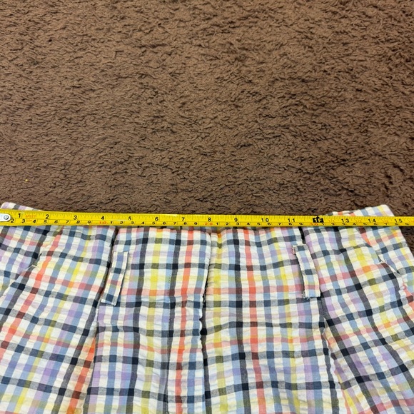 2 FOR $20 LOFT Ann Taylor Plaid Paper Bag Shorts High Rise Pleated Colorful M - Picture 6 of 8